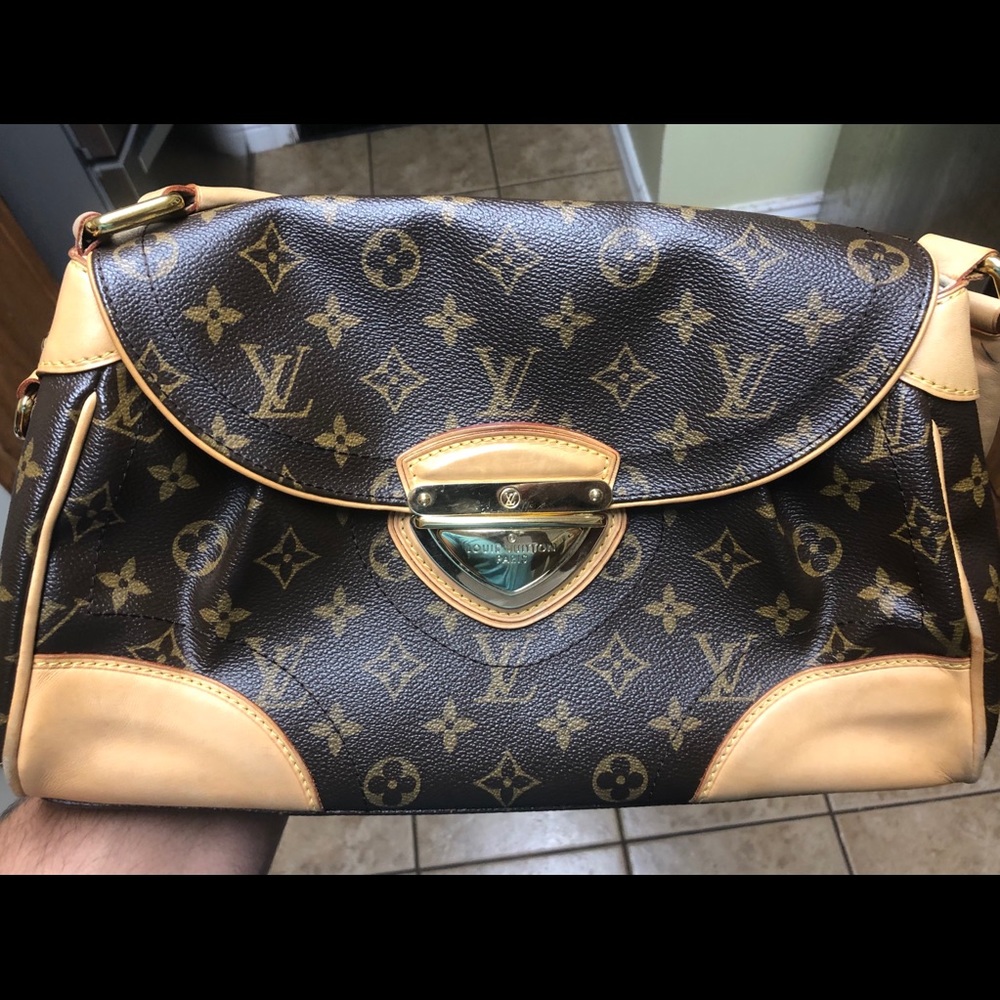 Louis Vuitton Shoulder Bag Becerly Leather Brown